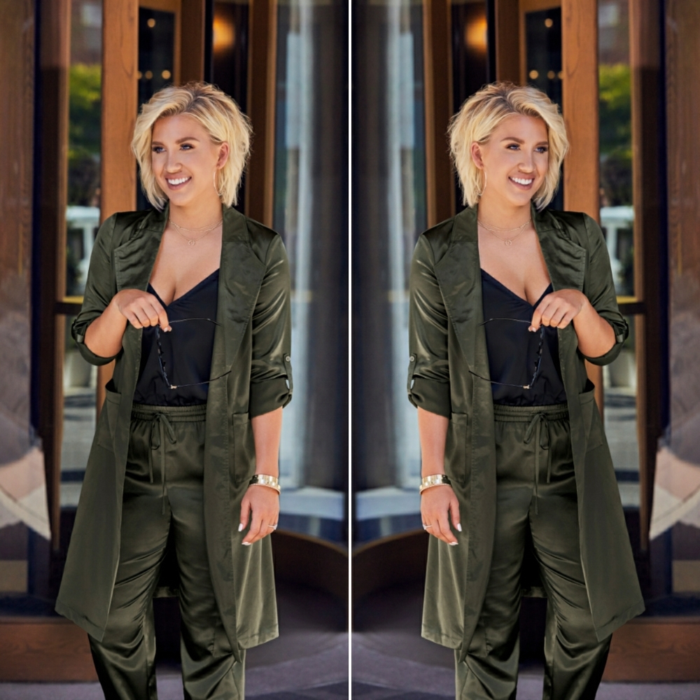 🆕️ Belted Satin Trench Coat(Olive)